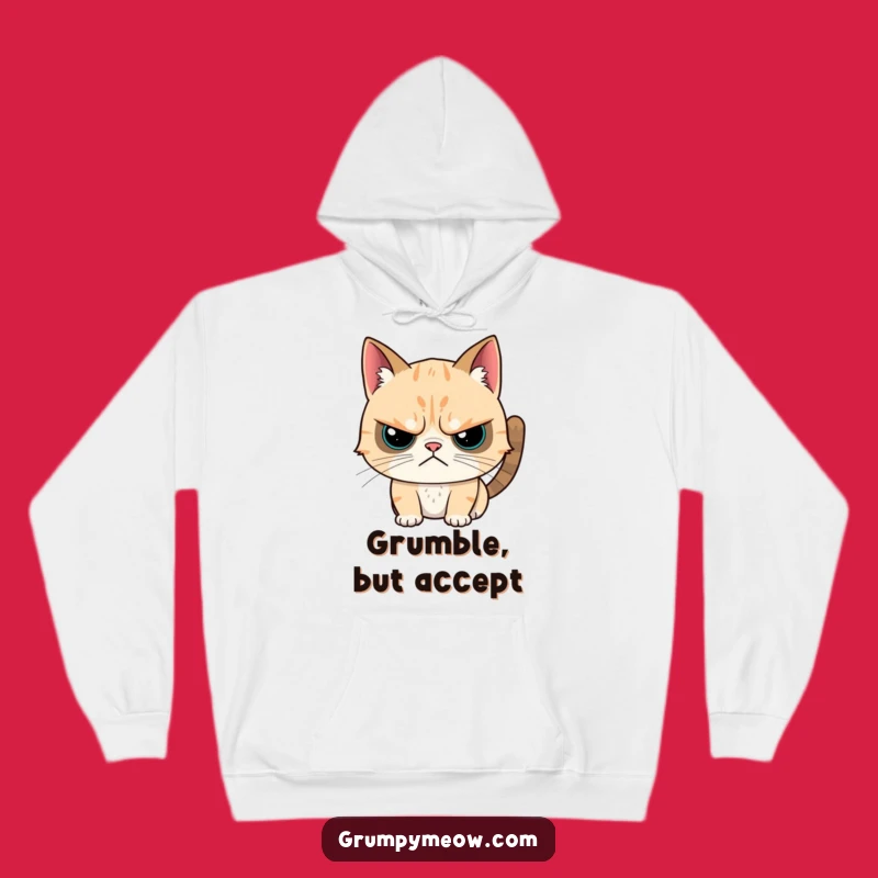 Funny Grumpy Cat Hoodie - Cozy Reluctance and Cat Lover Gift