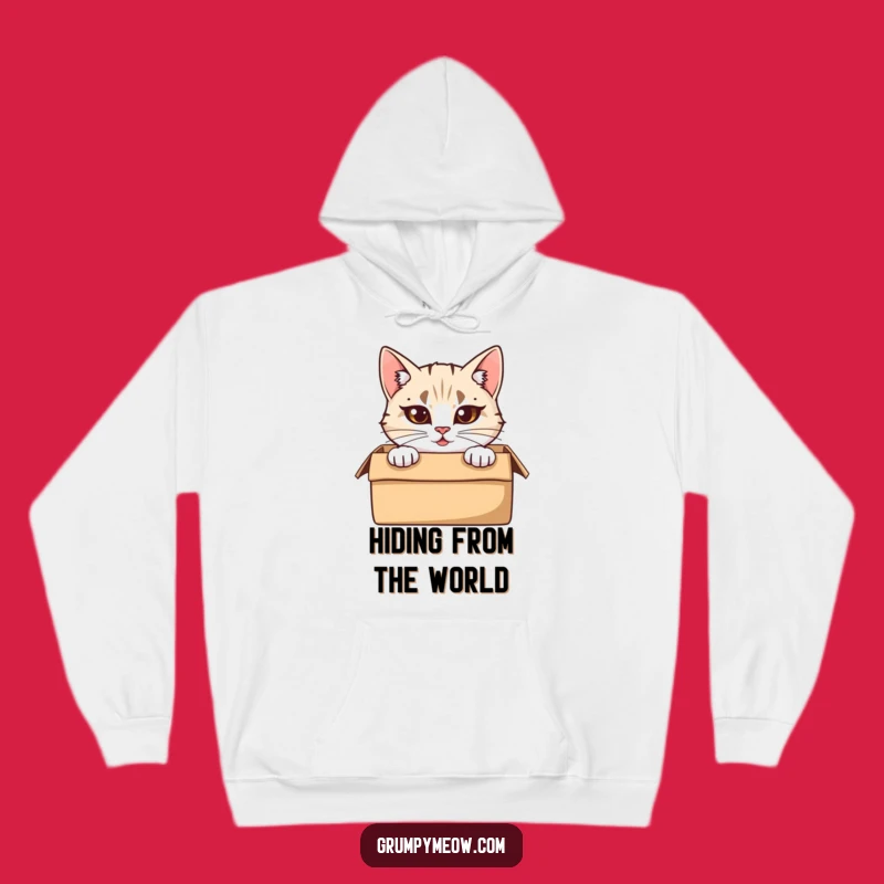 Funny Peeking Cat Hoodie: Cozy Box, Furrowed Comfort, Perfect Warm Gift