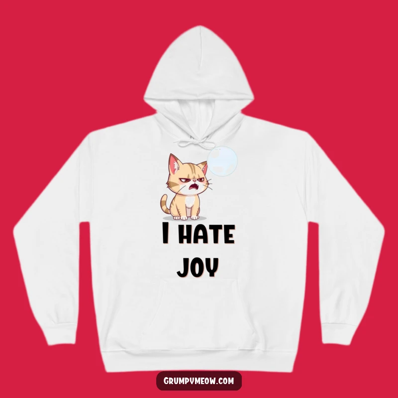Funny Grumpy Cat Bubble Swatter Hoodie: Cozy Pursuit of Fleeting Joy