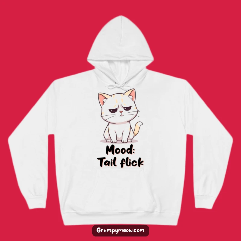 Funny Unimpressed Cat Tail Flick Hoodie - Annoyed Feline Comfort Gift