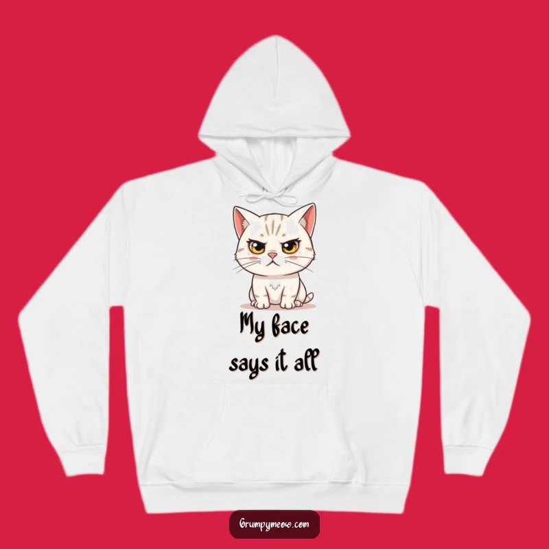 Funny Skeptical Cat Hoodie - Cozy Eyebrow Raise Sweatshirt Gift