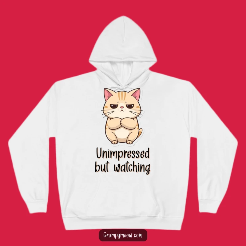Funny Unimpressed Cat Hoodie: Cozy Sarcasm, Curious Vibe, Perfect Warm Gift