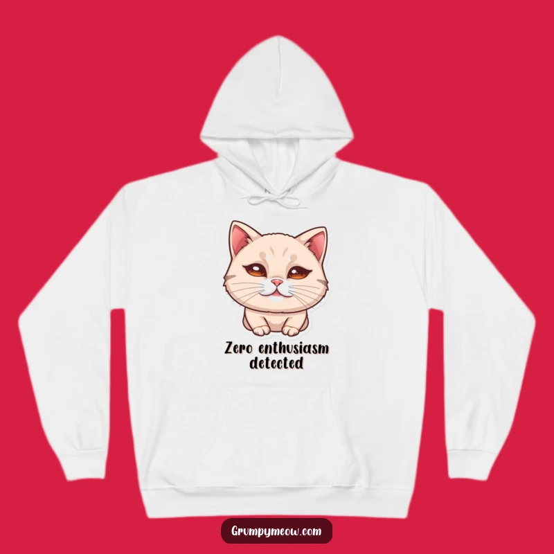 Funny Cat Curled Lip Hoodie - Subtle Unimpressed Feline Comfort