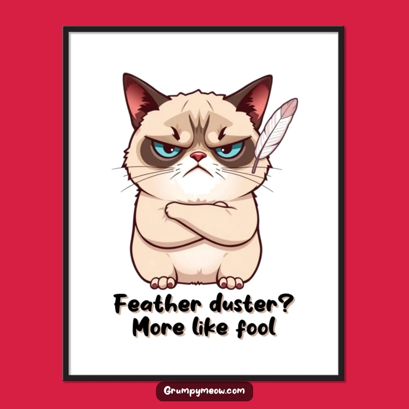 Free Printable Wall Art: Grumpy Cat Unimpressed Feather, Funny Downloadable Decor
