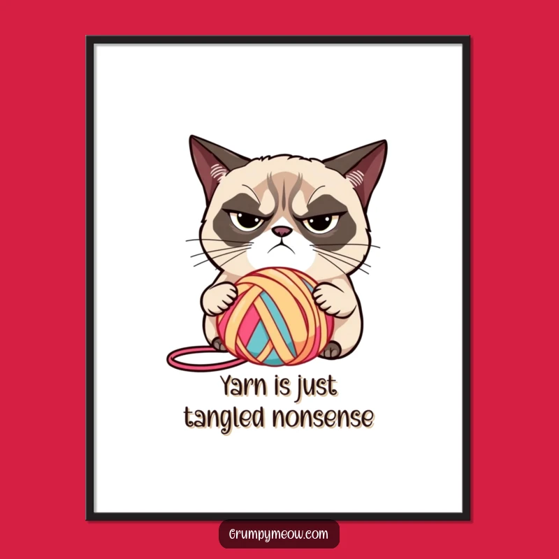 Free Printable Wall Art: Grumpy Cat Judges Yarn, Funny Downloadable Decor