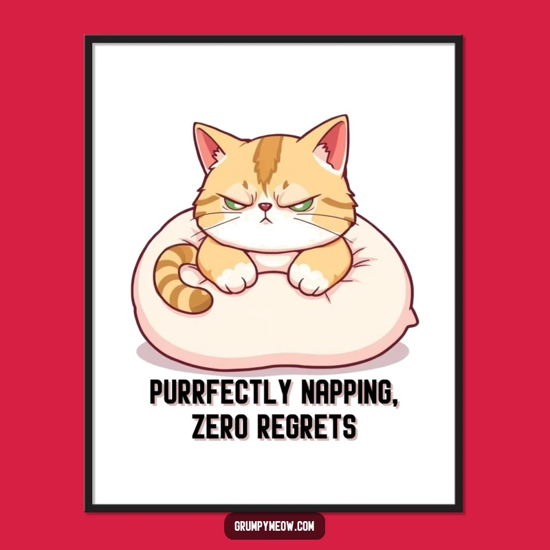 Free Printable Wall Art: Grumpy Cat Naptime Humor Downloadable Decor