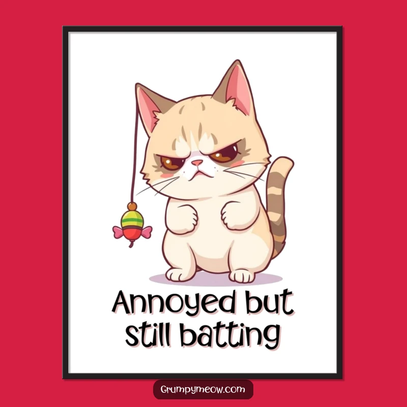 Free Printable Wall Art: Grumpy Cat's Disdainful Toy Play, Funny Downloadable Art