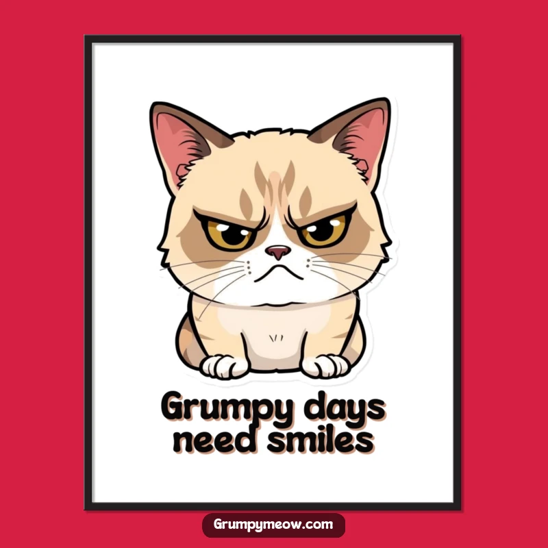 Free Printable Wall Art: Grumpy Cat’s Hidden Smile! Quirky Downloadable Decor