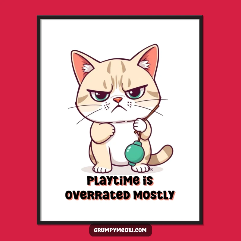 Free Printable Wall Art: Grumpy Cat Swatting Toy! Sarcastic Downloadable Decor
