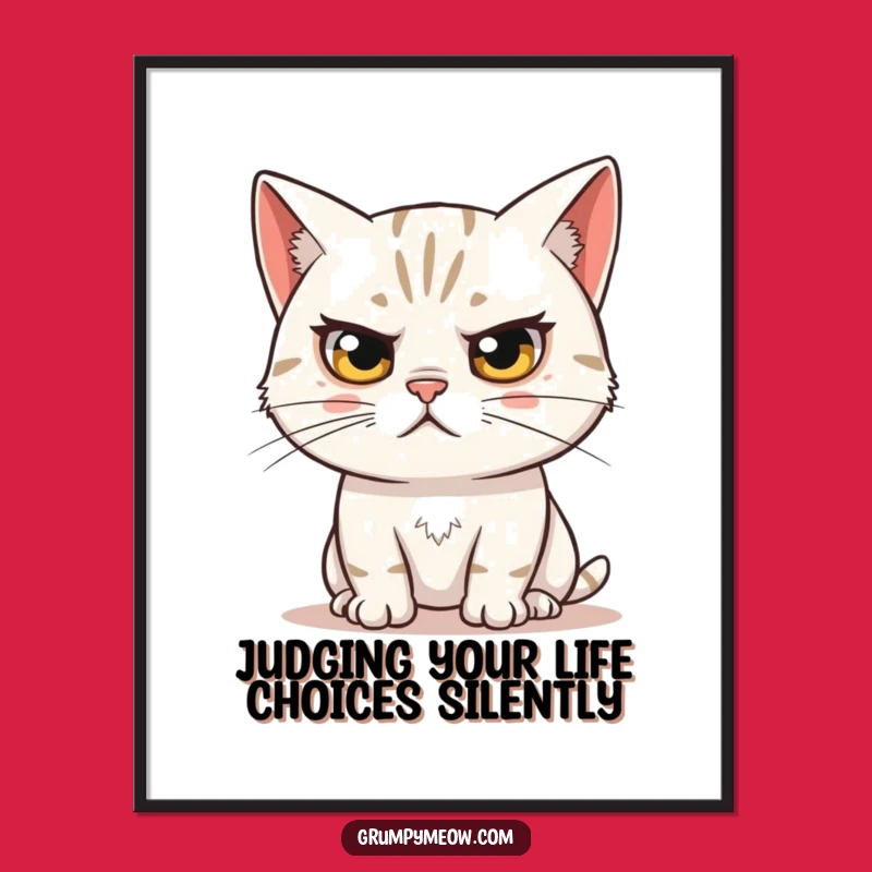 Free Printable Wall Art: Skeptical Cat - Humorous Eyebrow Raise Downloadable Art