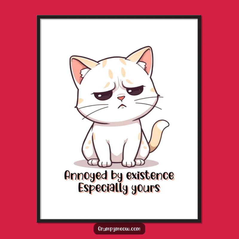 Free Printable Wall Art: Unimpressed Cat - Humorous Tail Flick Downloadable Art