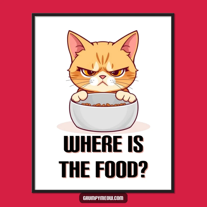 Funny Free Printable Grumpy Cat Art: Skeptical Feline Downloadable Decor for Cat Lovers