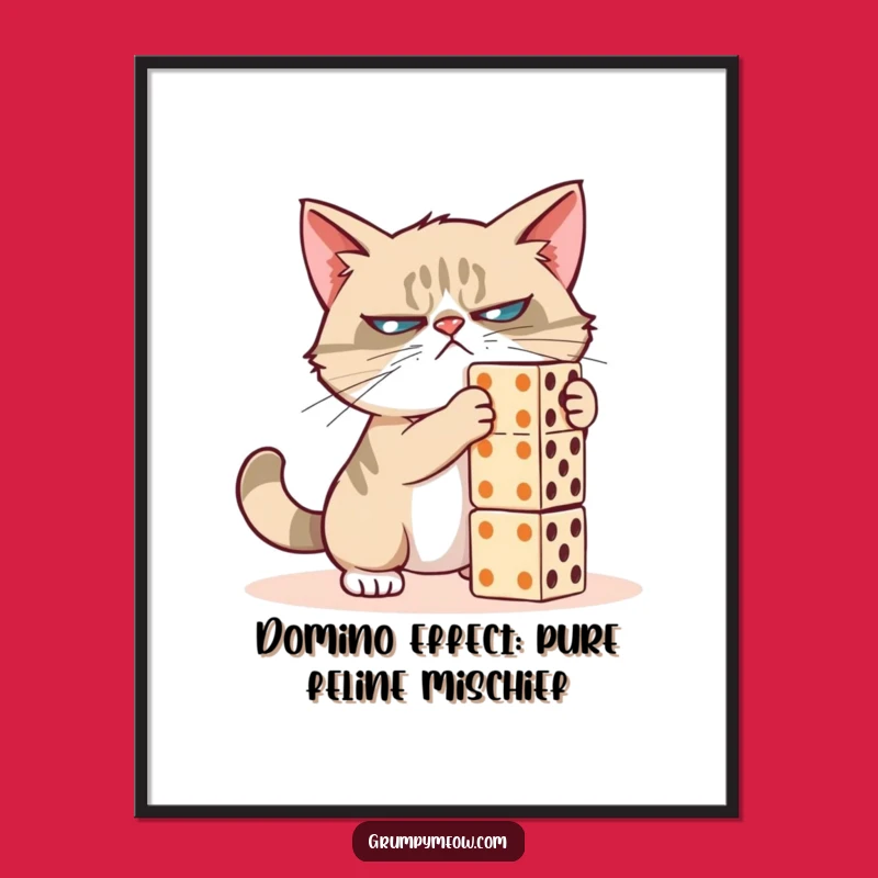 Funny Free Printable Wall Art: Grumpy Cat Domino Destruction Downloadable Art