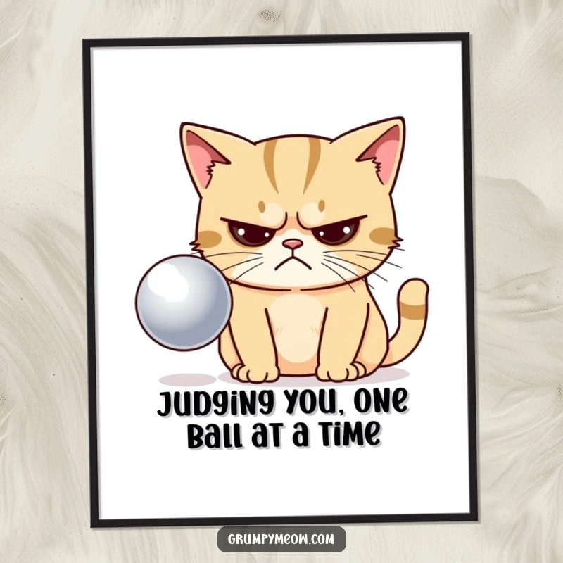 Funny Free Printable Wall Art: A grumpy cat with narrowed eyes stares disapprovingly, embodying pure, unadulterated judgment. Perfect for any room.