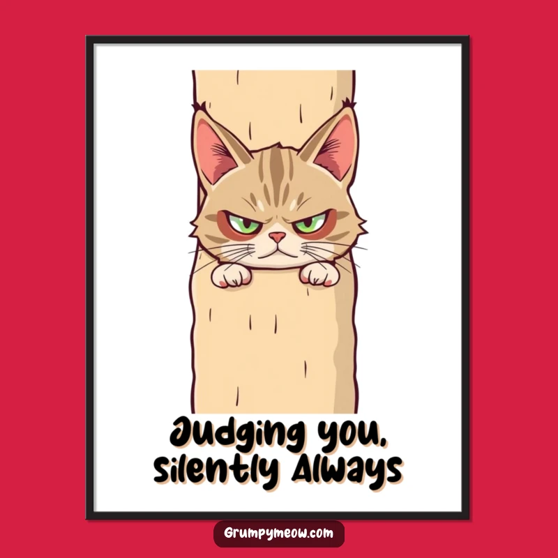 Free Printable Grumpy Cat Wall Art: Suspicious Cat Downloadable Decor for a Laugh