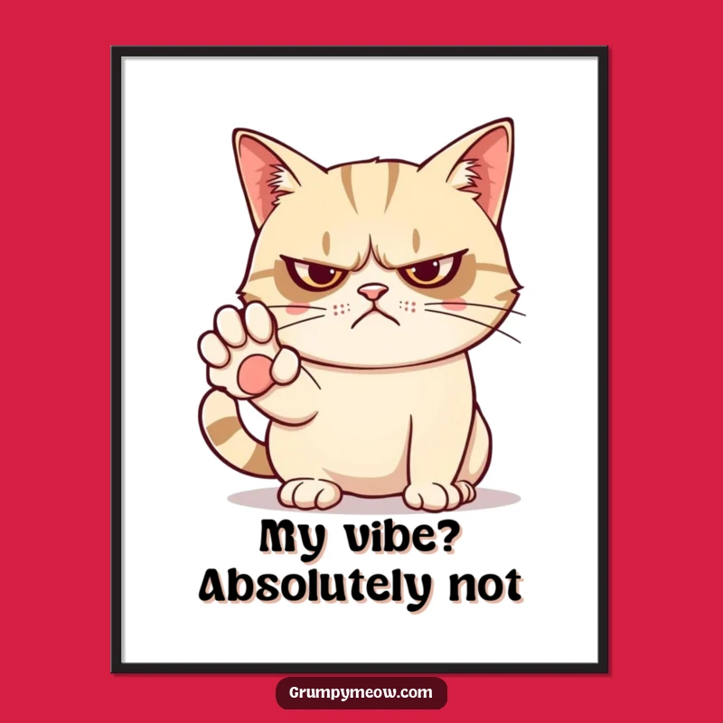Free Printable Wall Art: Grumpy Cat's Stance - Funny Downloadable Decor