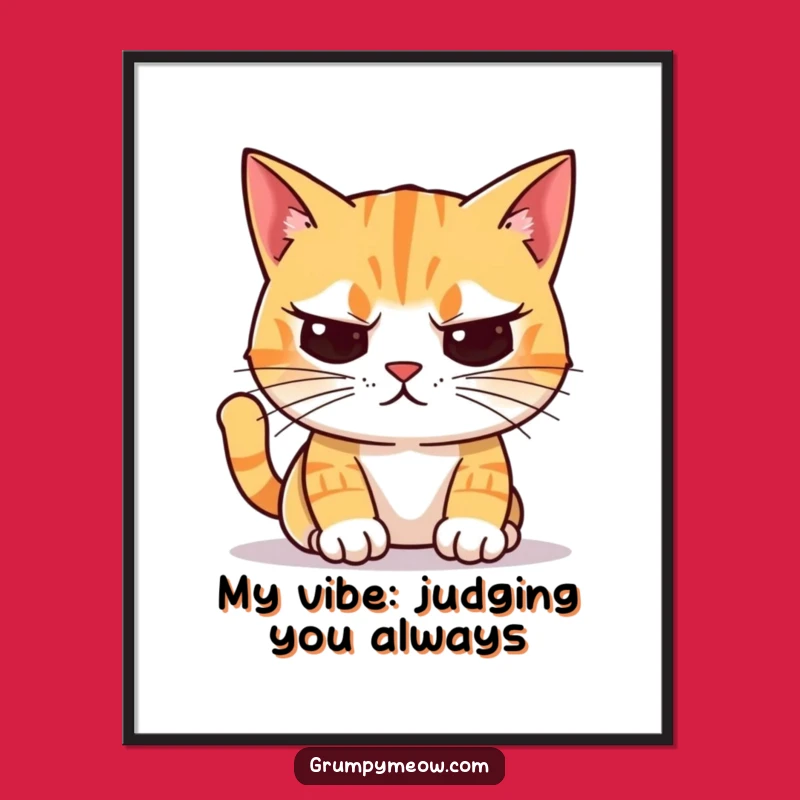 Free Printable Wall Art: Judgmental Cat Decor Downloadable Art