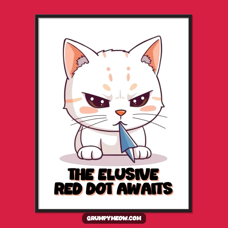 Free Printable Wall Art: Focused Cat Cursor Hunter, Funny Decor Downloadable Gift