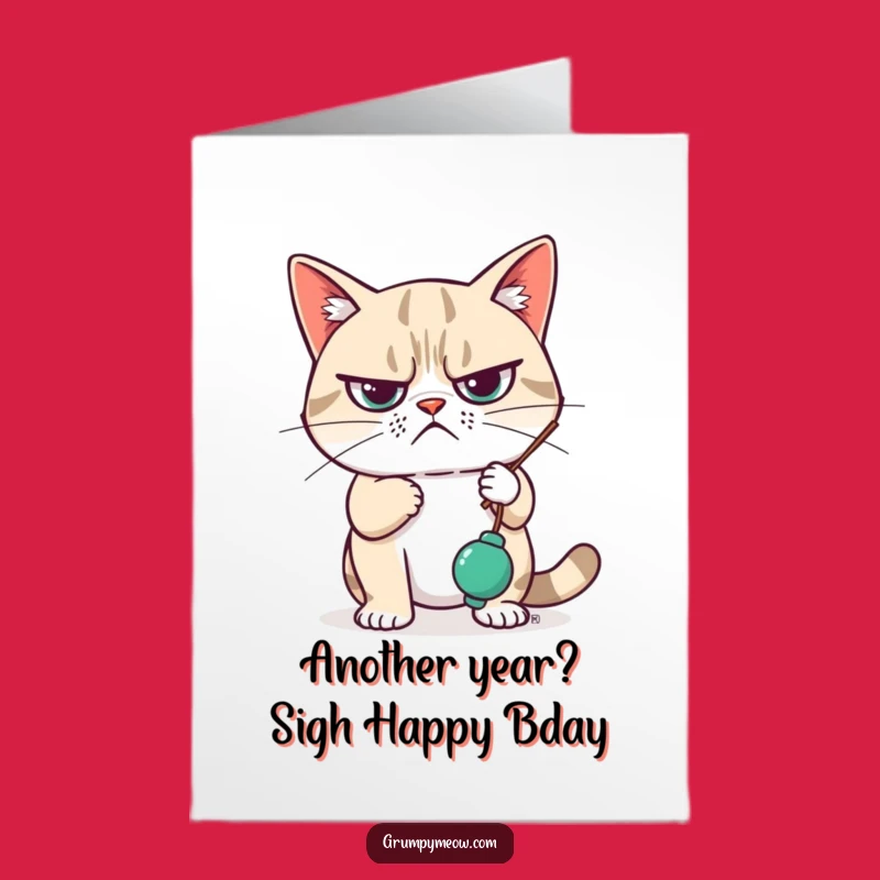 Free Printable Birthday Card: Grumpy Cat Swats Toy! Hilarious Downloadable Fun
