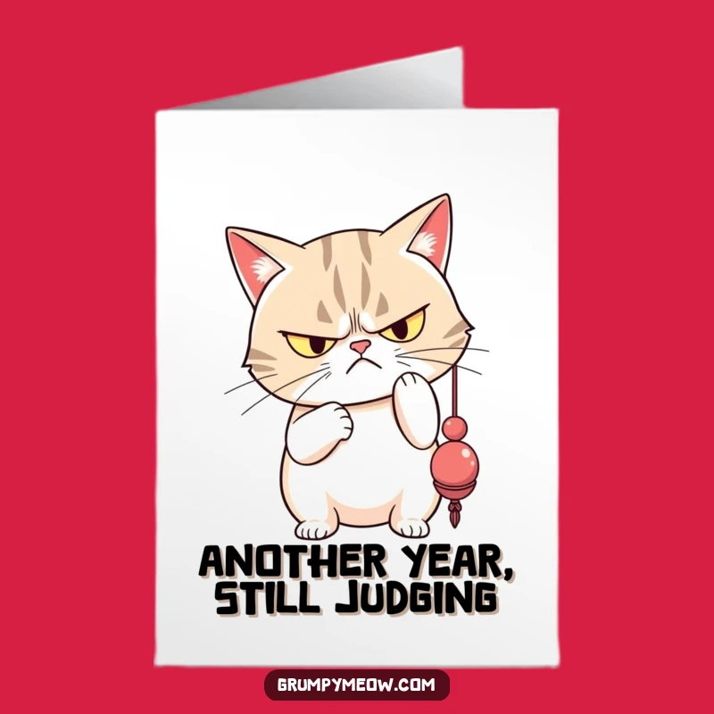 Free Printable Grumpy Cat Birthday Card: Funny Disdainful Bat, Instant Download Gift
