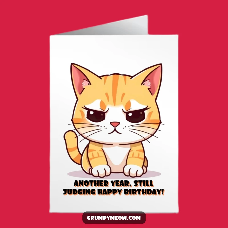 Free Printable Birthday Card: Judgmental Cat Funny Gift Downloadable