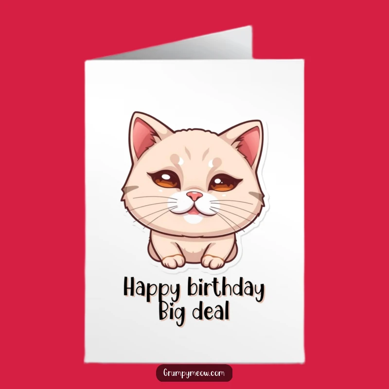 Free Printable Curled Lip Cat Birthday Card - Unimpressed Feline Download