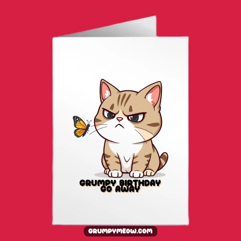 Free Printable Grumpy Cat Birthday Card - Butterfly Annoyance Download