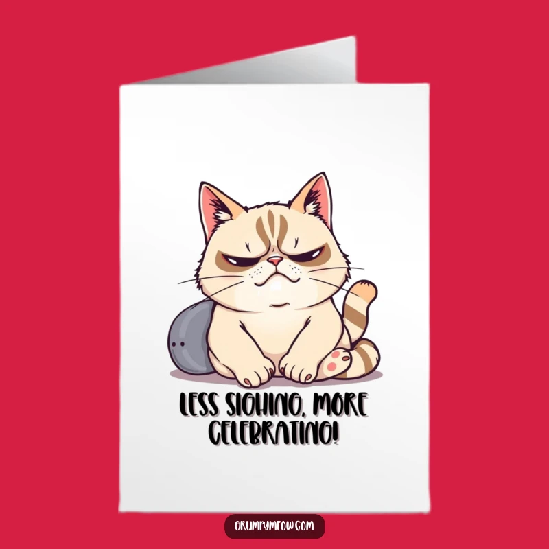Free Printable Grumpy Cat Birthday Card: Lazy Sigh, Funny Downloadable Gift