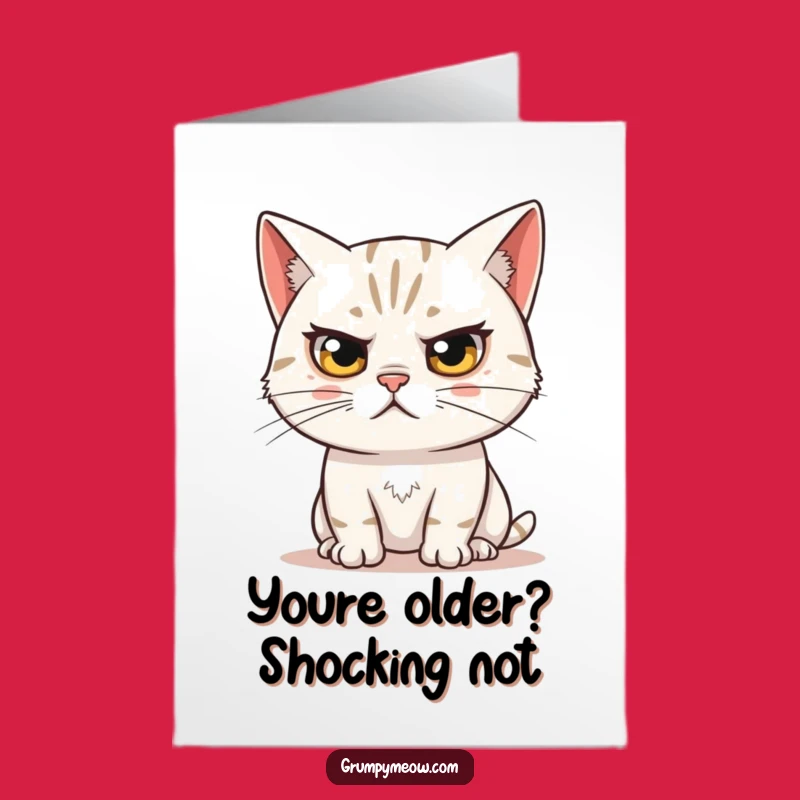 Free Printable Skeptical Cat Birthday Card - Judging Eyebrow Raise Download