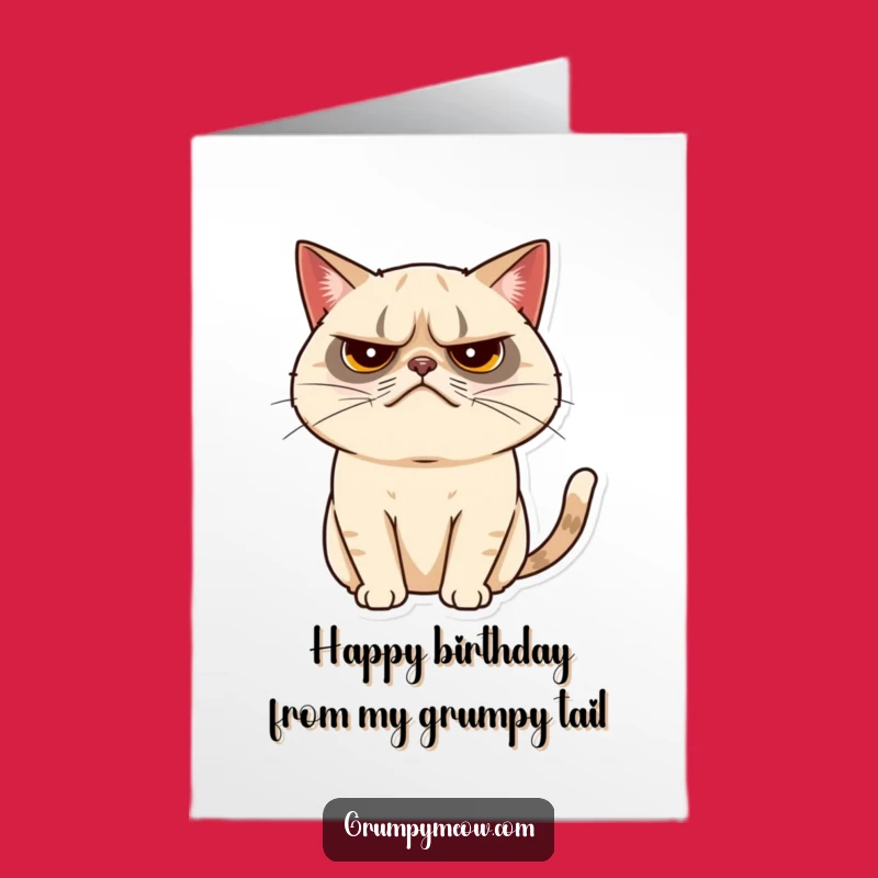 Free Printable Grumpy Cat Birthday Card: Tail Twitch Funny Downloadable Gift