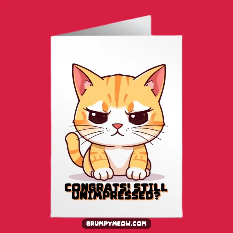 Free Printable Congrats Card: Cat Judges Your Success Downloadable