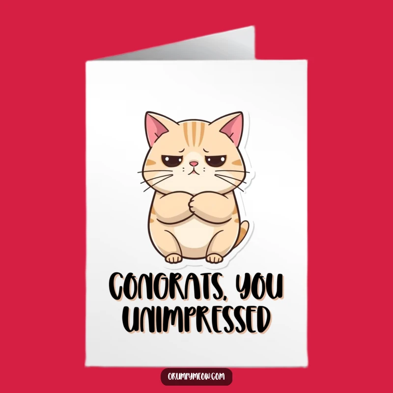 Free Printable Grumpy Cat Congrats Card: Unimpressed But Curious, Funny Downloadable Gift