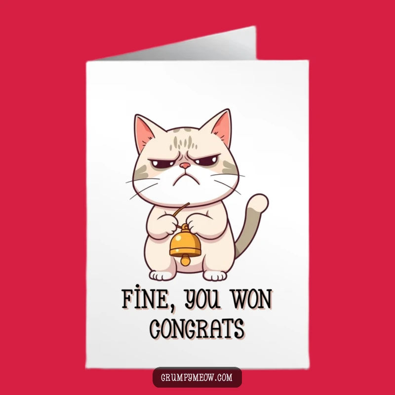 Free Printable Congrats Card: Grumpy Cat Bell - Sarcastic Downloadable