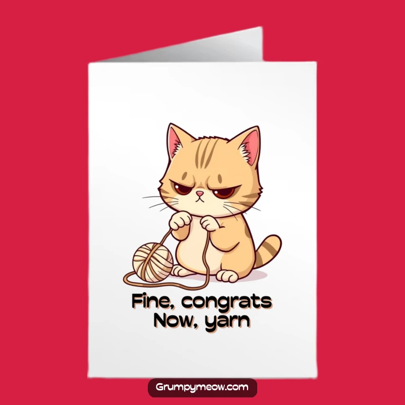 Free Printable Congrats Card: Grumpy Cat's Reluctant Yarn Play