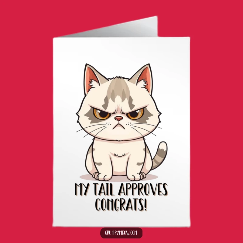 Free Printable Congrats Card: Grumpy Cat's Tail Signals Curiosity