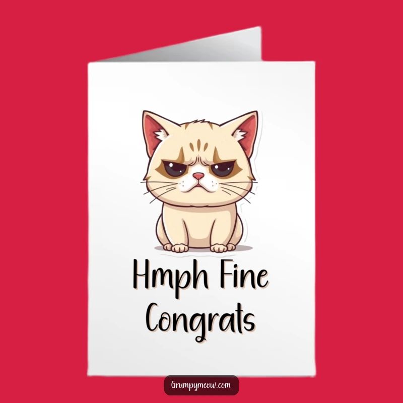 Free Printable Grumpy Cat Congrats Card: Huffing Feline Downloadable Gift for Achievements