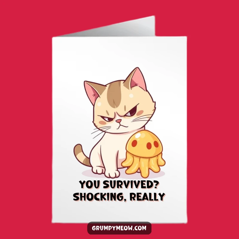 Free Printable Grumpy Cat Congrats Card: Jelly Threat Humor Downloadable Gift
