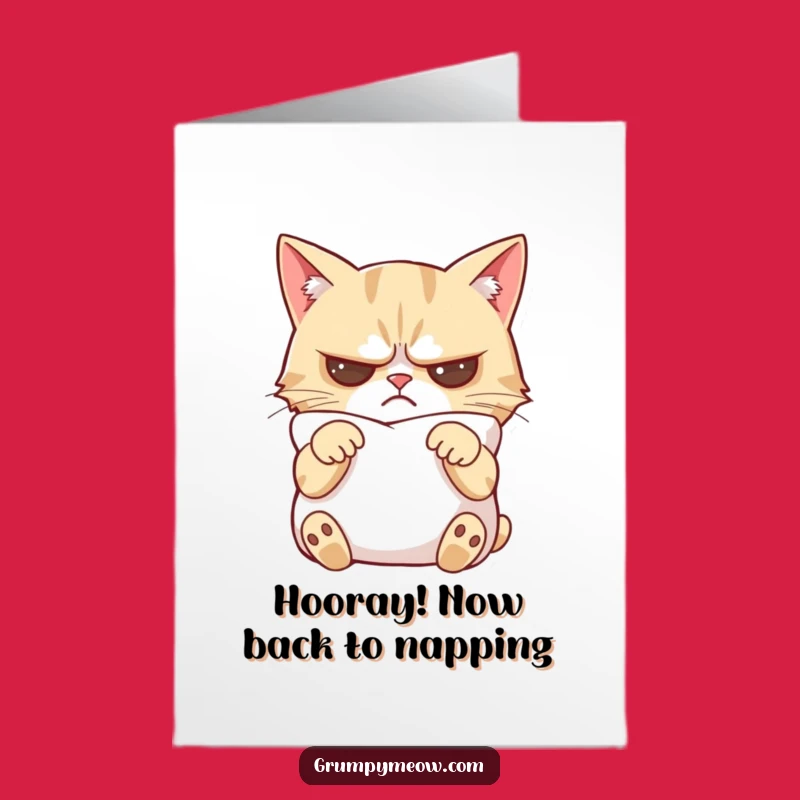 Free Printable Grumpy Cat Congrats Card: Pillow Peace Funny Downloadable Gift