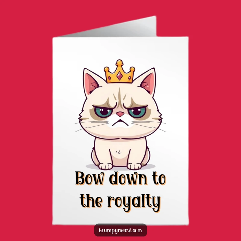 Free Printable Grumpy Cat Congrats Card: Resigned Royalty Downloadable Gift