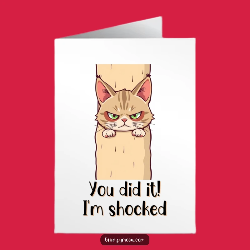 Free Printable Grumpy Cat Congrats Card: Suspicious Cat Downloadable Gift for Any Occasion