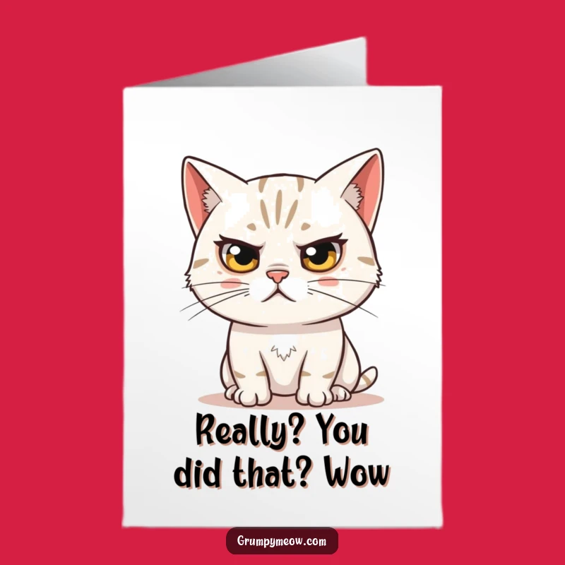 Free Printable Skeptical Cat Congrats Card - Eyebrow Raise for Achievements Download
