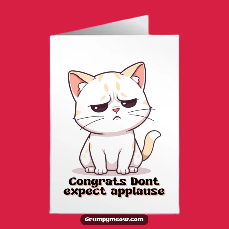Free Printable Unimpressed Cat Congrats Card - Annoyed Tail Flick Download
