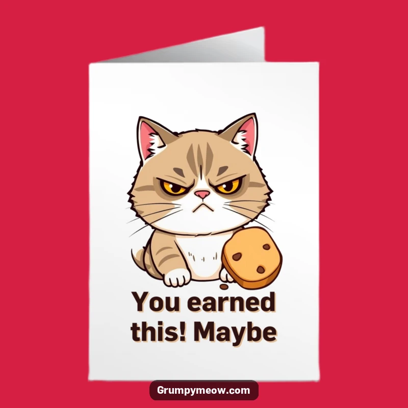 Free Printable Grumpy Cat Congrats Card: Suspicious Treat Cat Downloadable Gift