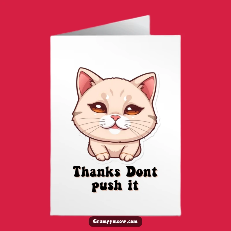 Free Printable Curled Lip Cat Thank You Card - Unimpressed Look Download