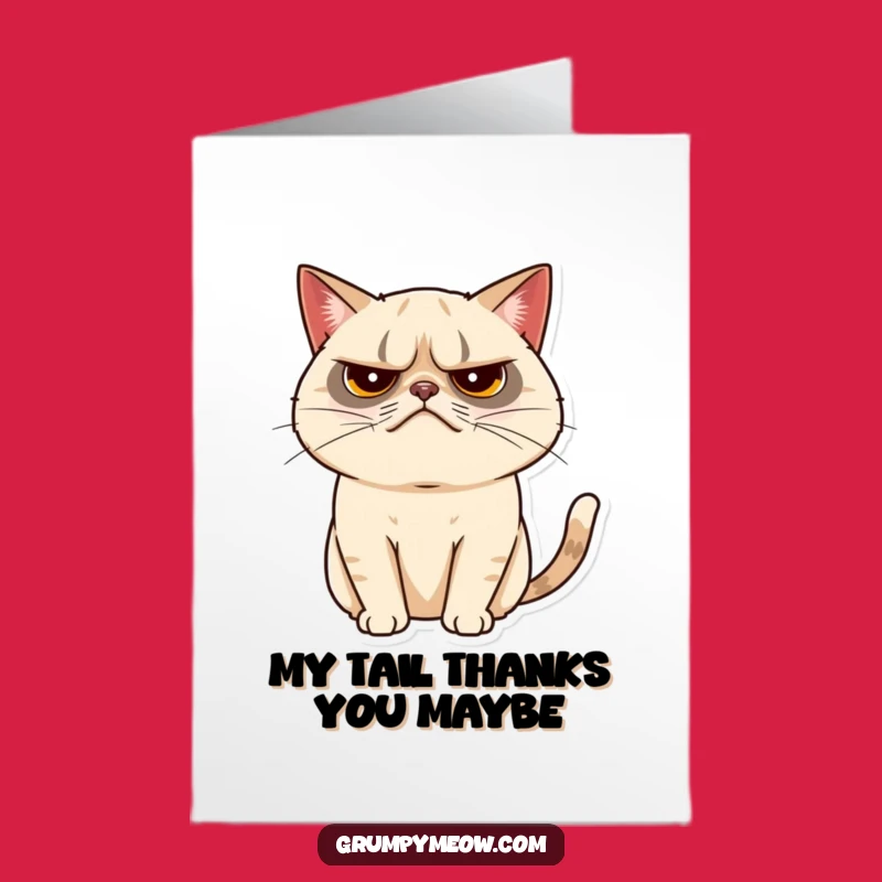 Free Printable Grumpy Cat Thank You Card: Tail Twitch Funny Downloadable Gift