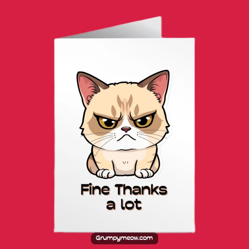 Free Printable Thank You Card: Grumpy Cat’s Tiny Smile! Understated Downloadable Thanks
