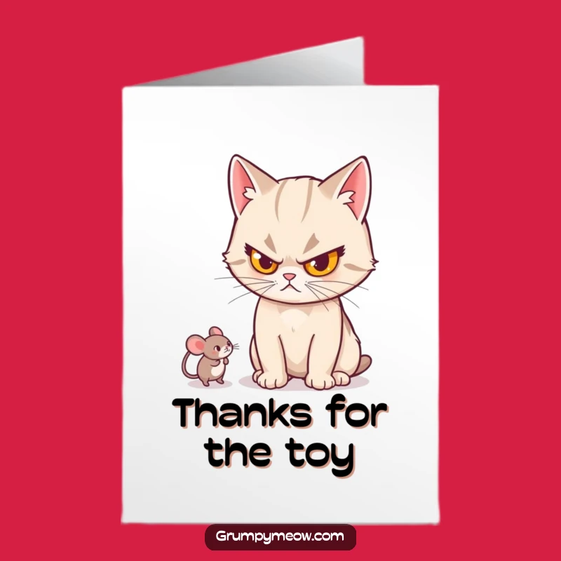 Free Printable Thank You Card: Stern Cat's Play - Funny Downloadable Gratitude