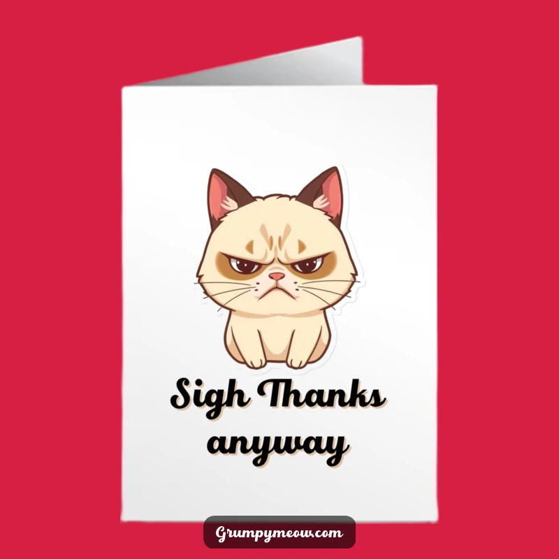 Free Printable Grumpy Cat Thank You Card: Sarcastic Sigh for a Funny Downloadable Gift