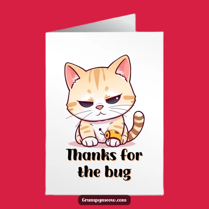 Free Printable Thank You Card: Cat's Keen Eye - Funny Downloadable Gratitude