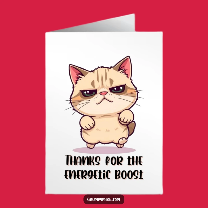 Free Printable Funny Thank You Card: Grumpy Cat Sudden Sprint Greeting